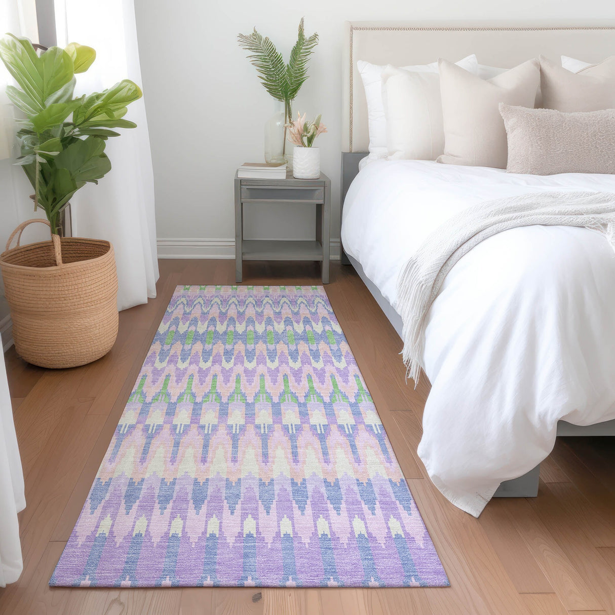 Machine Washable Indoor/ Outdoor Chantille Moroccan Boho Rug