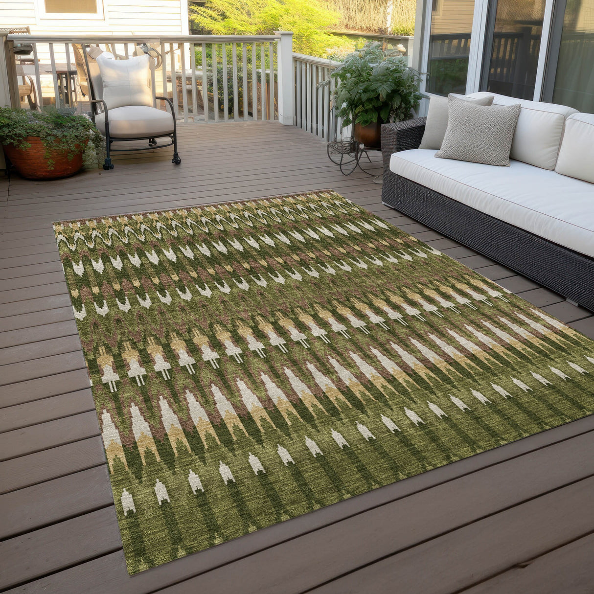 Machine Washable Indoor/ Outdoor Chantille Moroccan Boho Rug