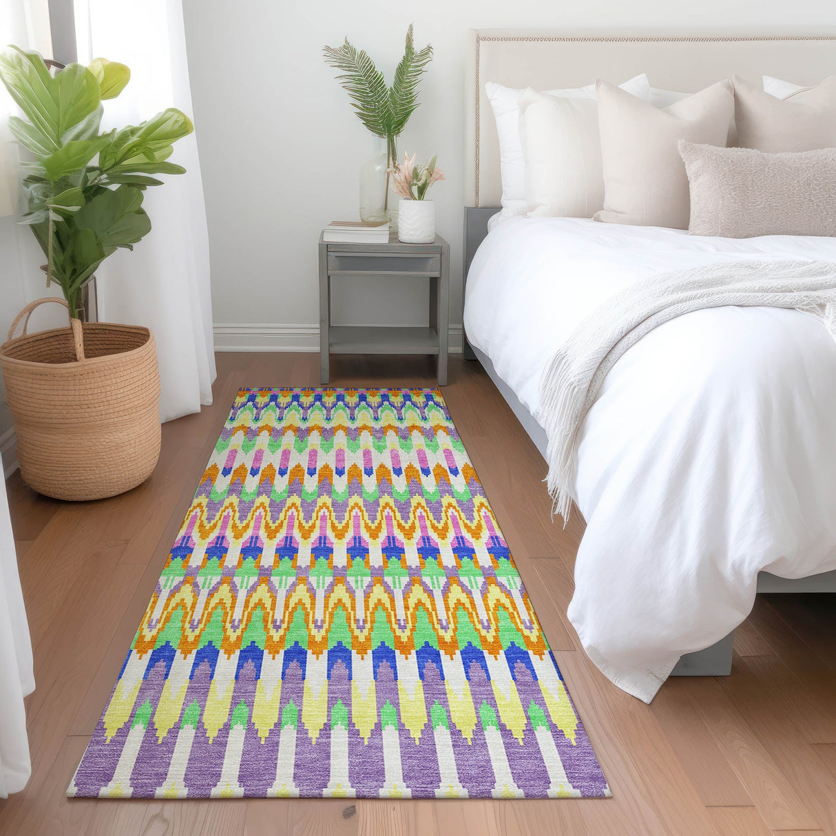Machine Washable Indoor/ Outdoor Chantille Moroccan Boho Rug