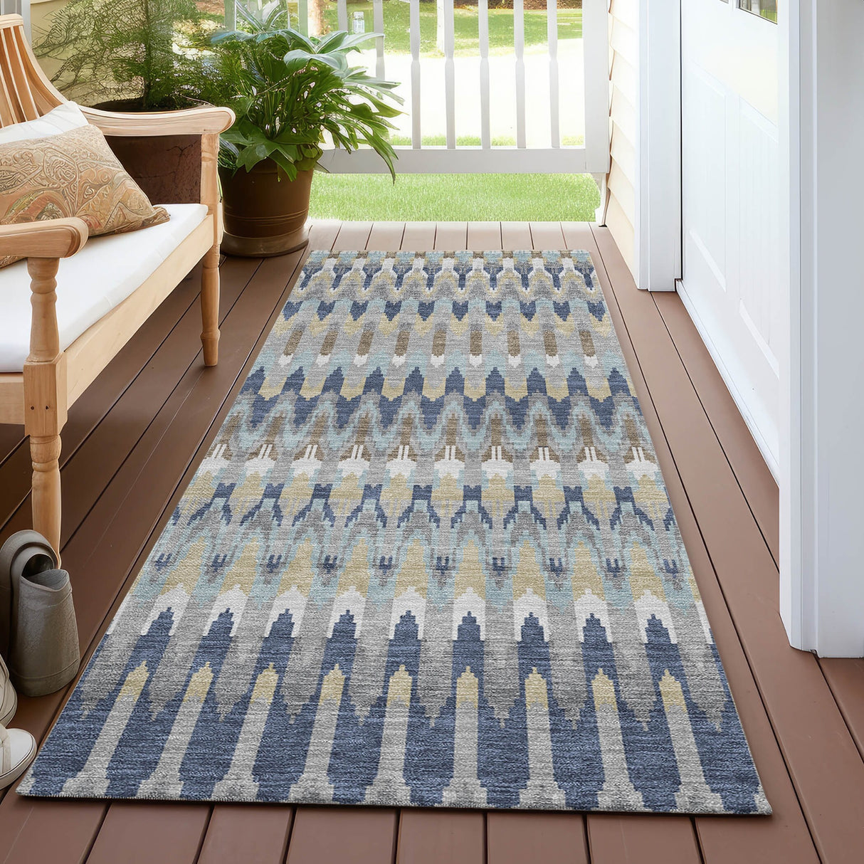 Machine Washable Indoor/ Outdoor Chantille Moroccan Boho Rug