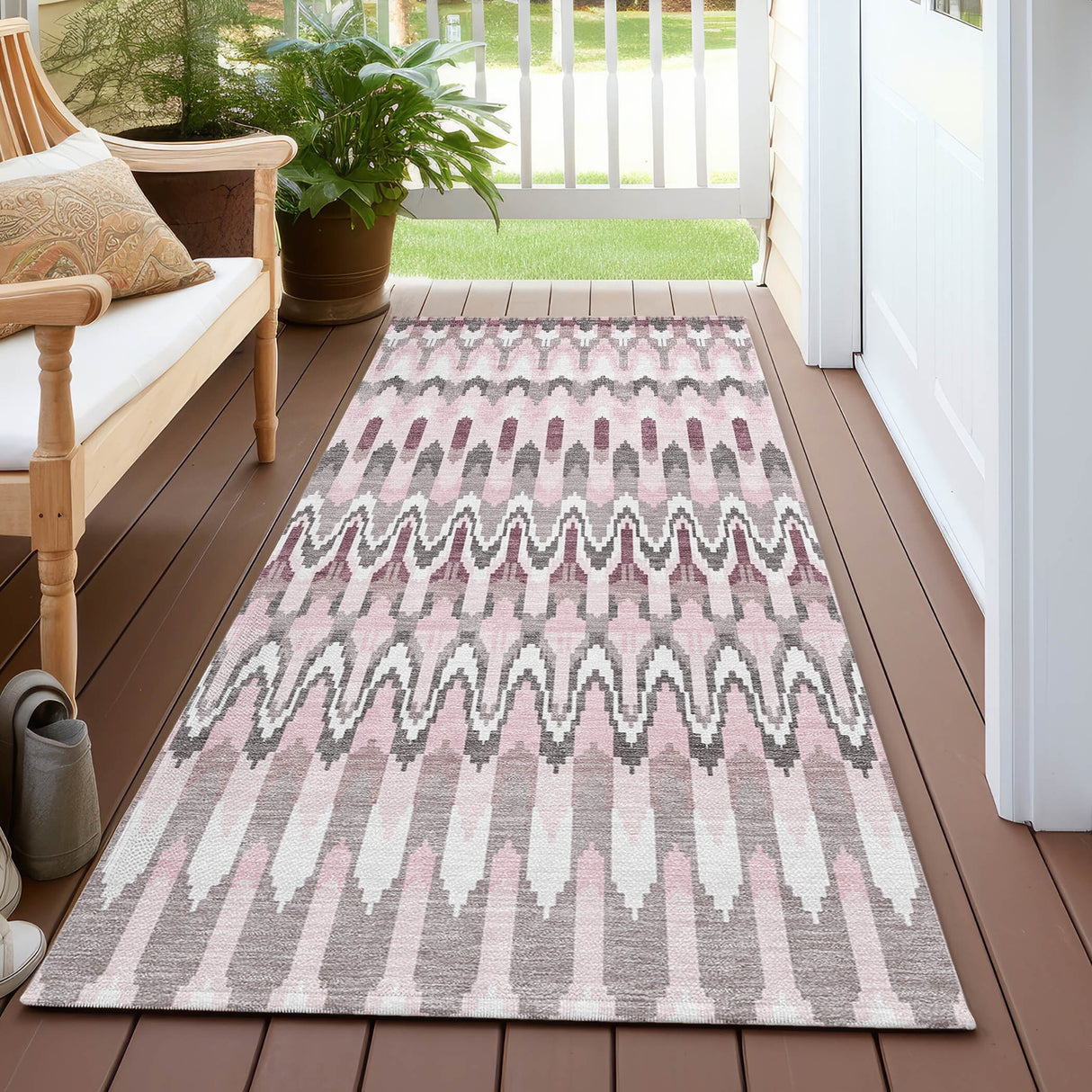 Machine Washable Indoor/ Outdoor Chantille Moroccan Boho Rug