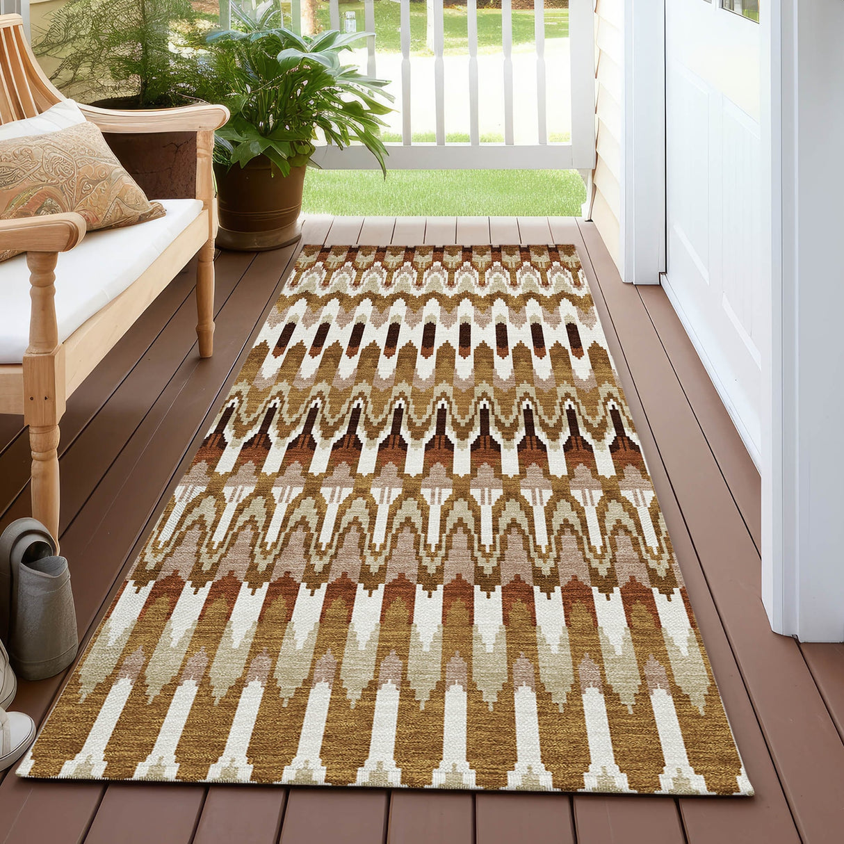 Machine Washable Indoor/ Outdoor Chantille Moroccan Boho Rug