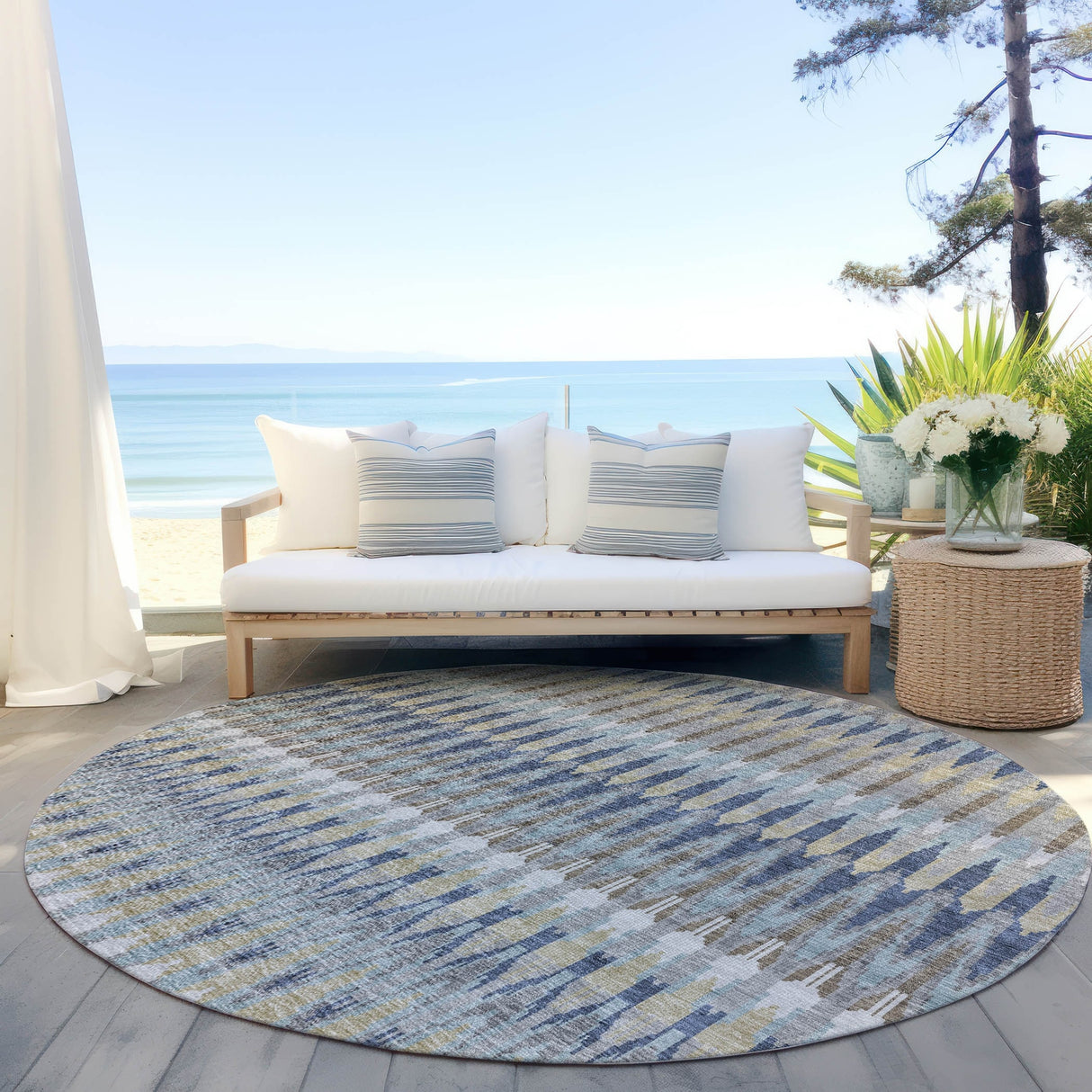 Machine Washable Indoor/ Outdoor Chantille Moroccan Boho Rug