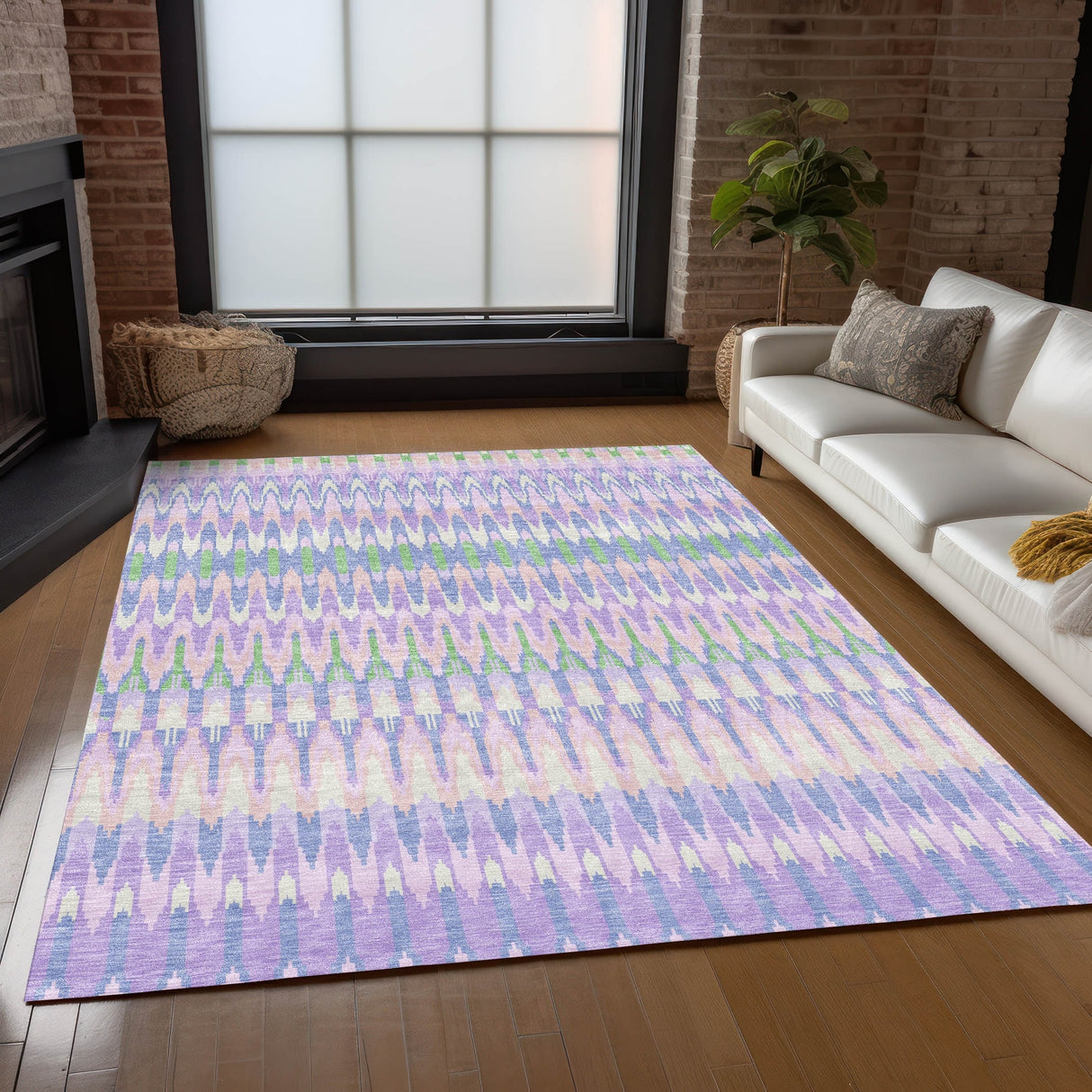 Machine Washable Indoor/ Outdoor Chantille Moroccan Boho Rug