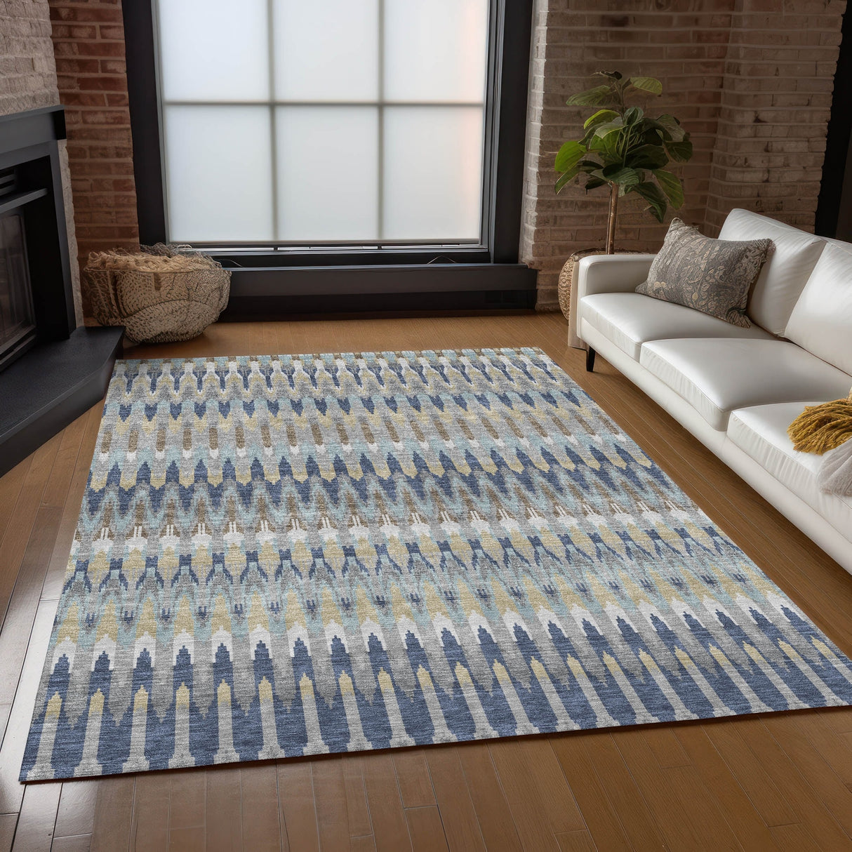 Machine Washable Indoor/ Outdoor Chantille Moroccan Boho Rug