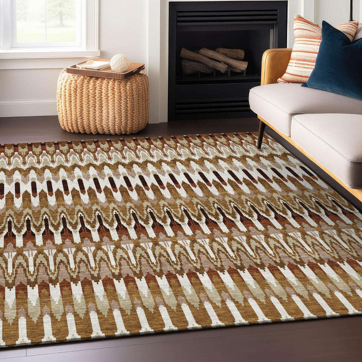 Machine Washable Indoor/ Outdoor Chantille Moroccan Boho Rug