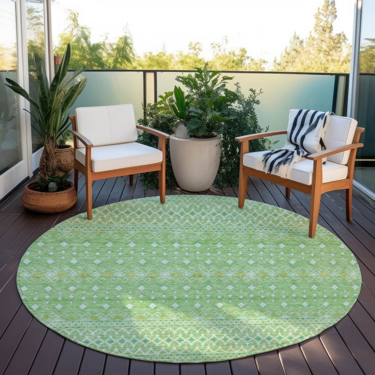 Machine Washable Indoor/ Outdoor Chantille Morrocan Boho Rug