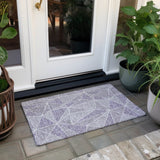 Machine Washable Indoor/ Outdoor Chantille Mosaic Geometric Rug