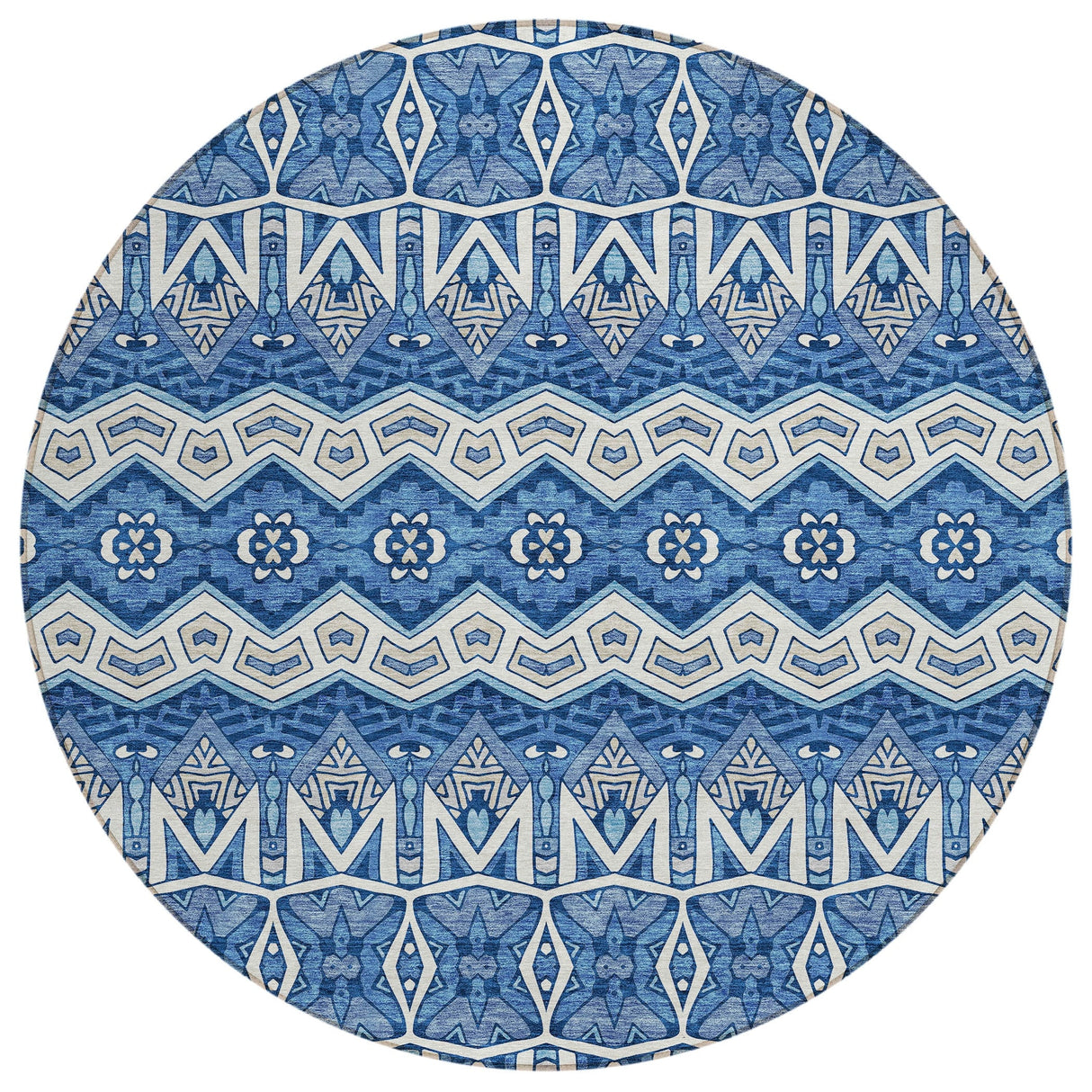Machine Washable Indoor/ Outdoor Chantille Mosaic Global Rug