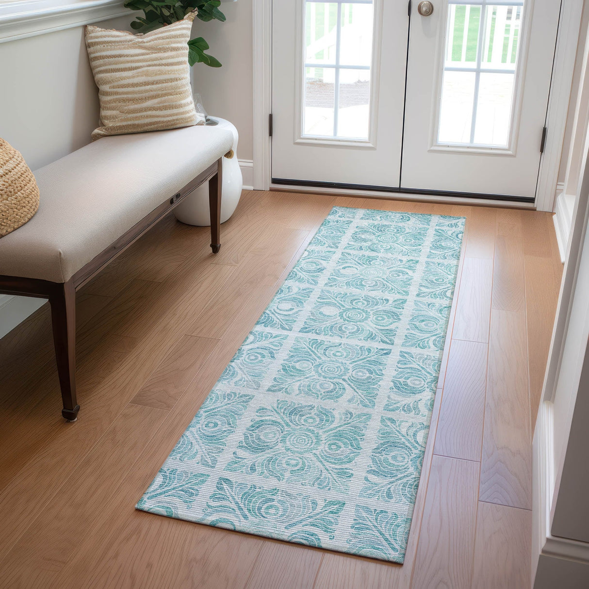 Machine Washable Indoor/ Outdoor Chantille Mosaic Rug