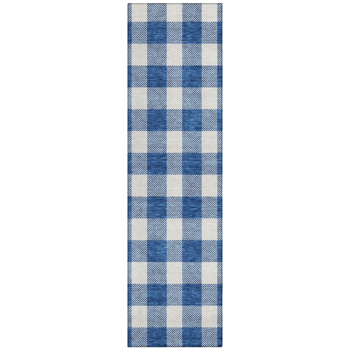 Machine Washable Indoor/ Outdoor Chantille Plaid Rug