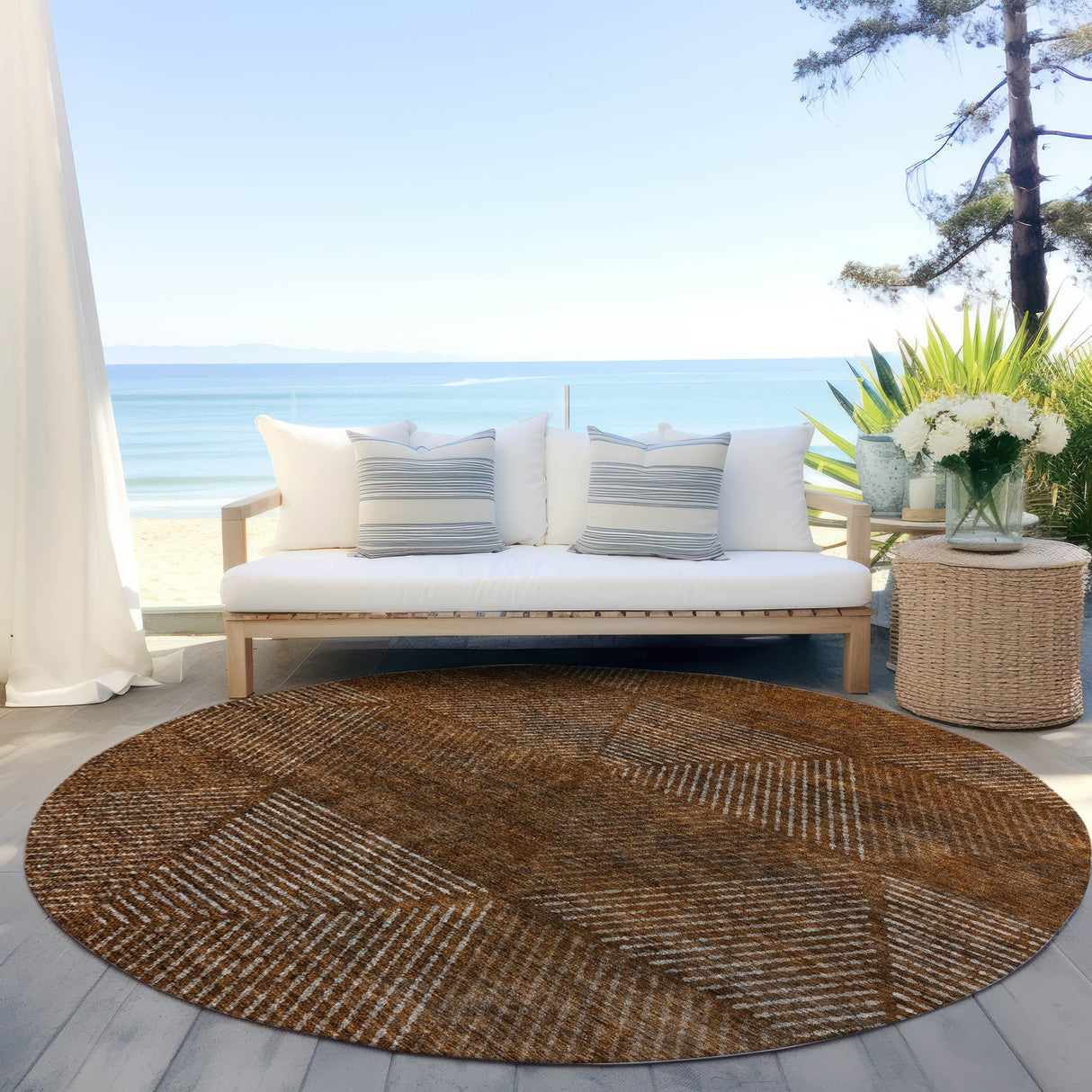 Machine Washable Indoor/ Outdoor Chantille Prism Contemporary Rug