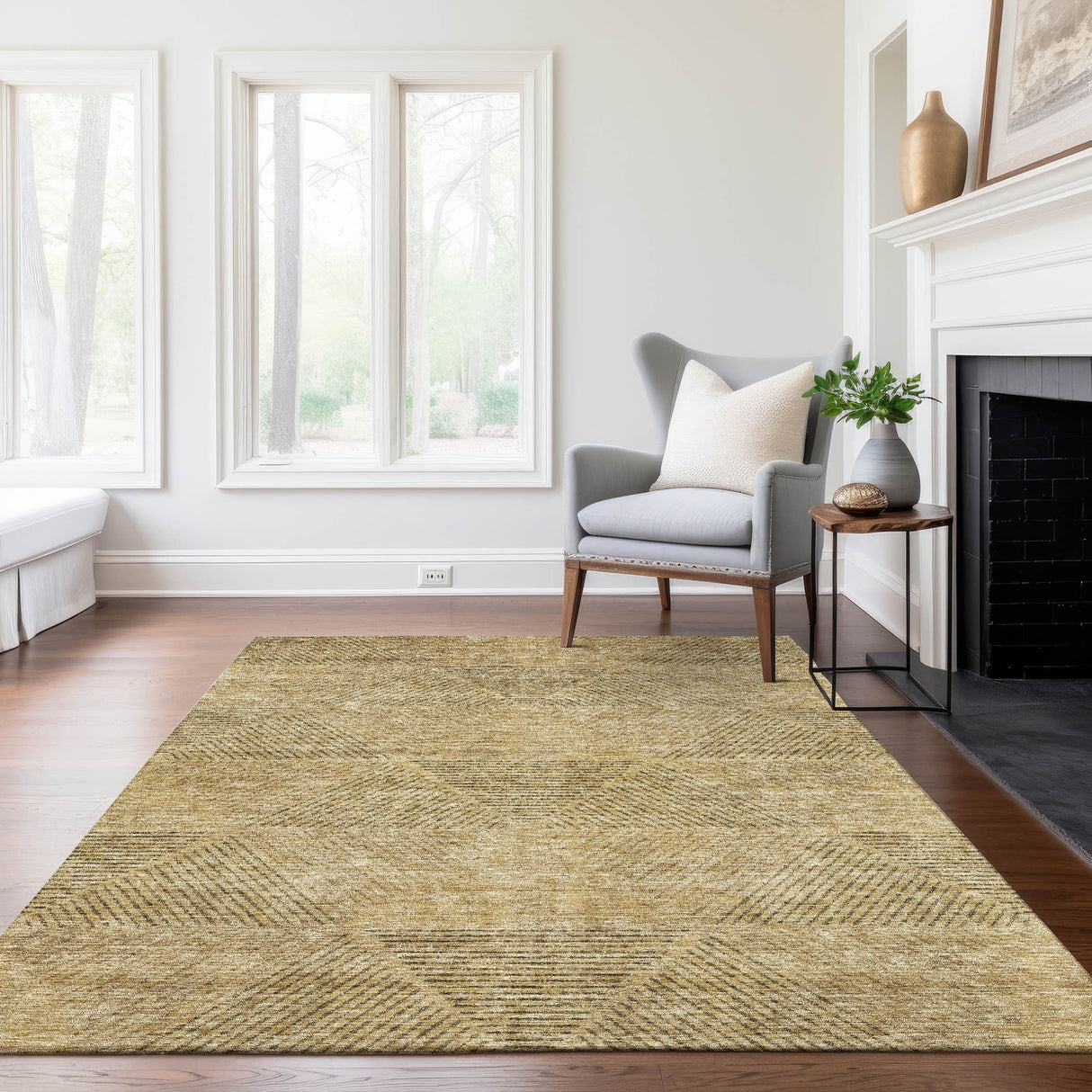 Machine Washable Indoor/ Outdoor Chantille Prism Contemporary Rug