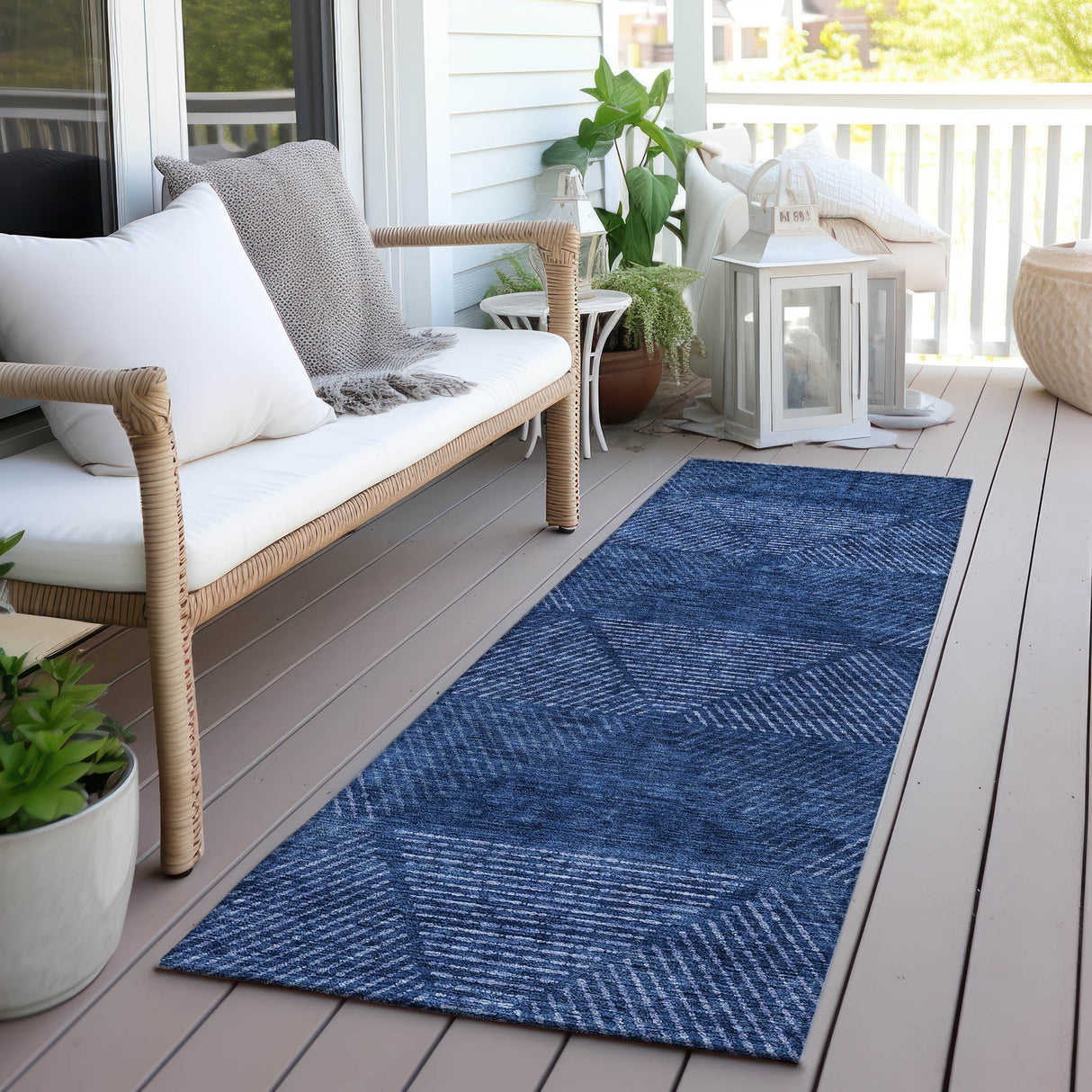 Machine Washable Indoor/ Outdoor Chantille Prism Contemporary Rug
