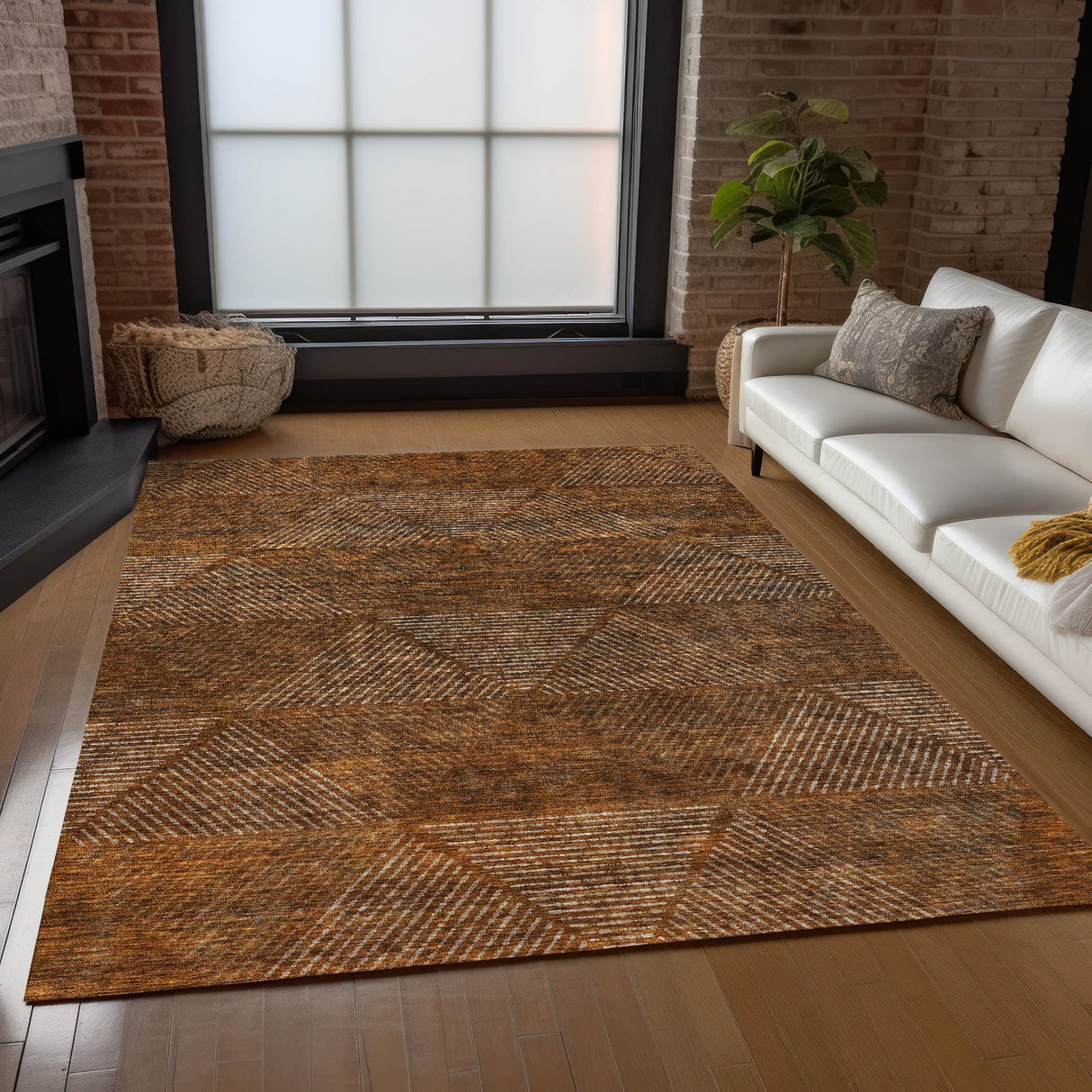 Machine Washable Indoor/ Outdoor Chantille Prism Contemporary Rug