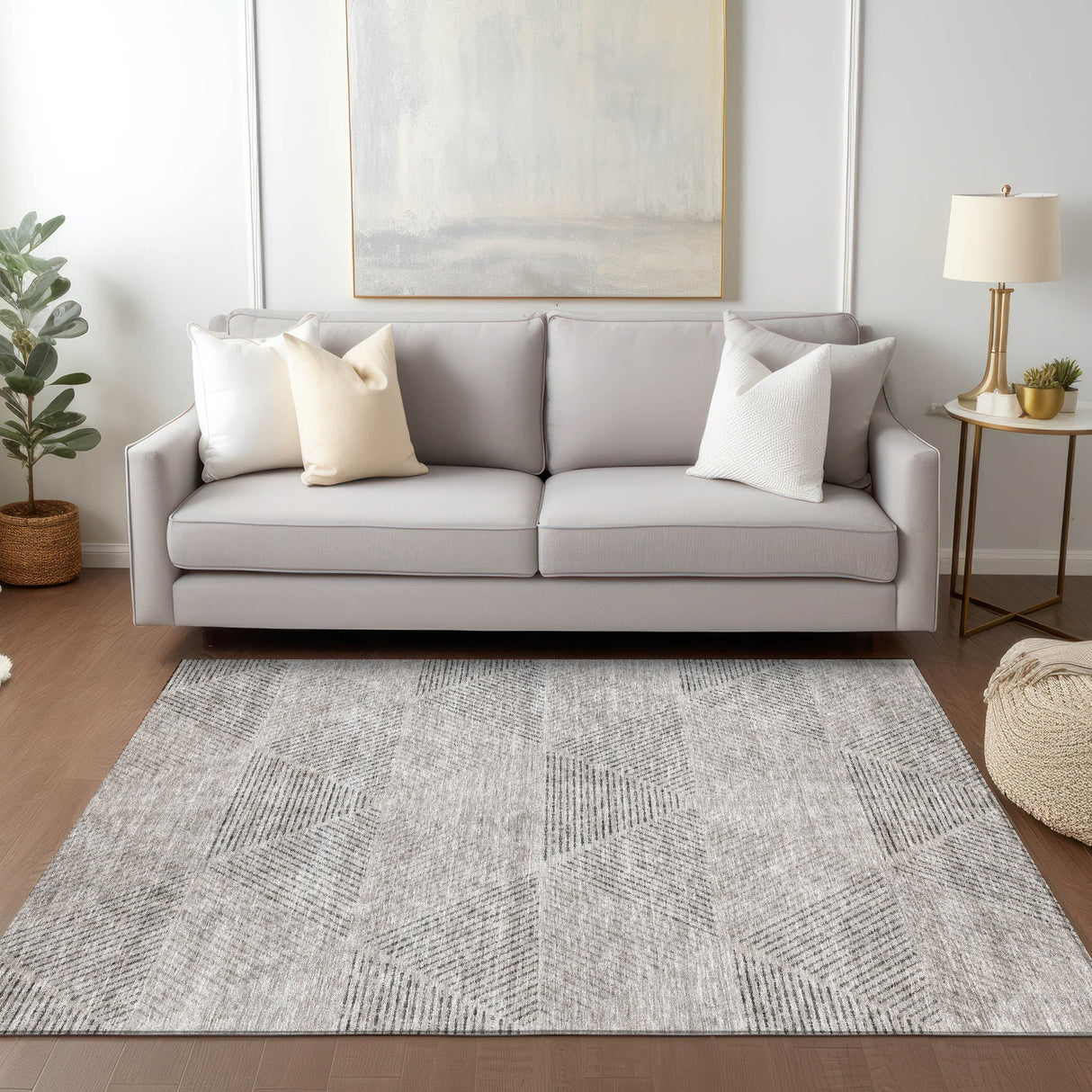 Machine Washable Indoor/ Outdoor Chantille Prism Contemporary Rug
