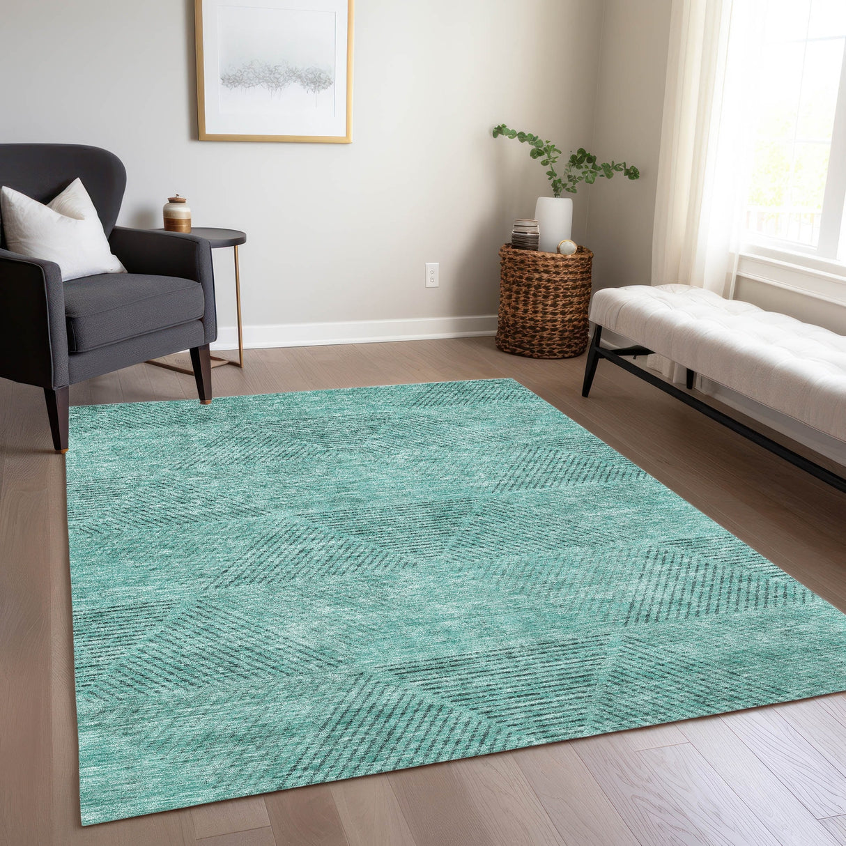 Machine Washable Indoor/ Outdoor Chantille Prism Contemporary Rug