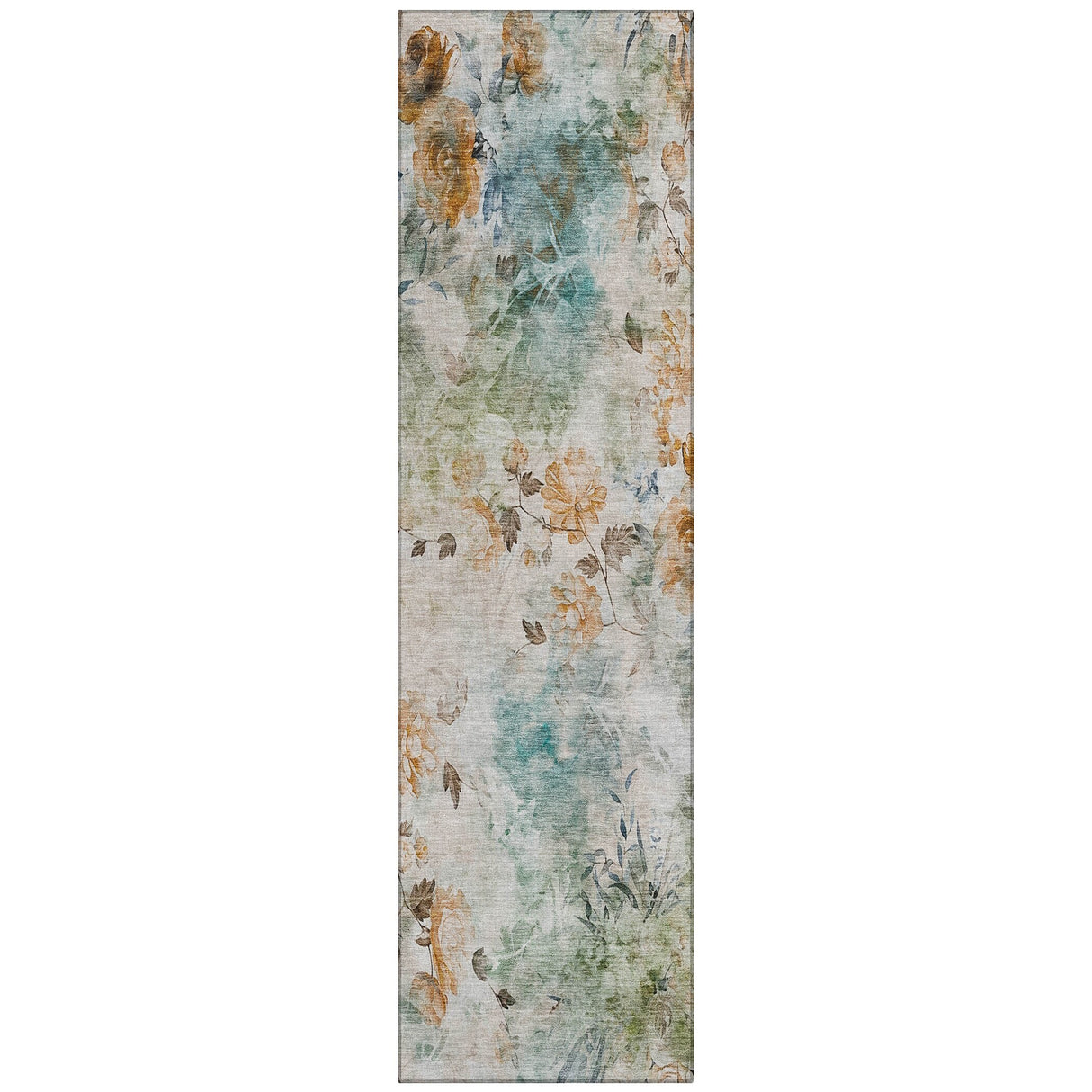 Machine Washable Indoor/ Outdoor Chantille Vanishing Floral Rug
