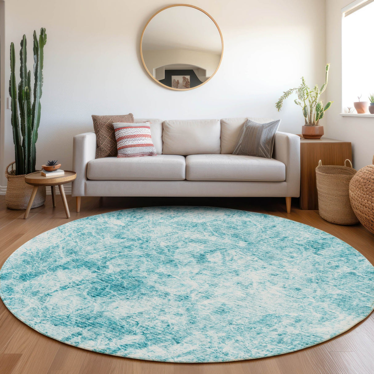 Machine Washable Indoor/ Outdoor Abstract Solid Chantille Rug