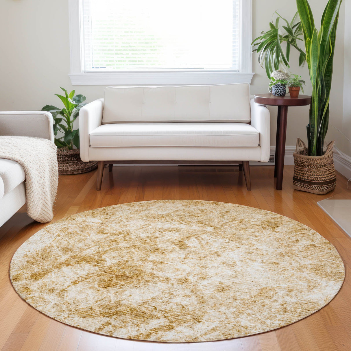 Machine Washable Indoor/ Outdoor Abstract Solid Chantille Rug
