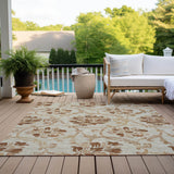 Machine Washable Indoor/ Outdoor Chantille Scroll Floral Rug