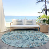 Machine Washable Indoor/ Outdoor Chantille Scroll Floral Rug