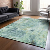 Machine Washable Indoor/ Outdoor Chantille Solid Abstract Rug