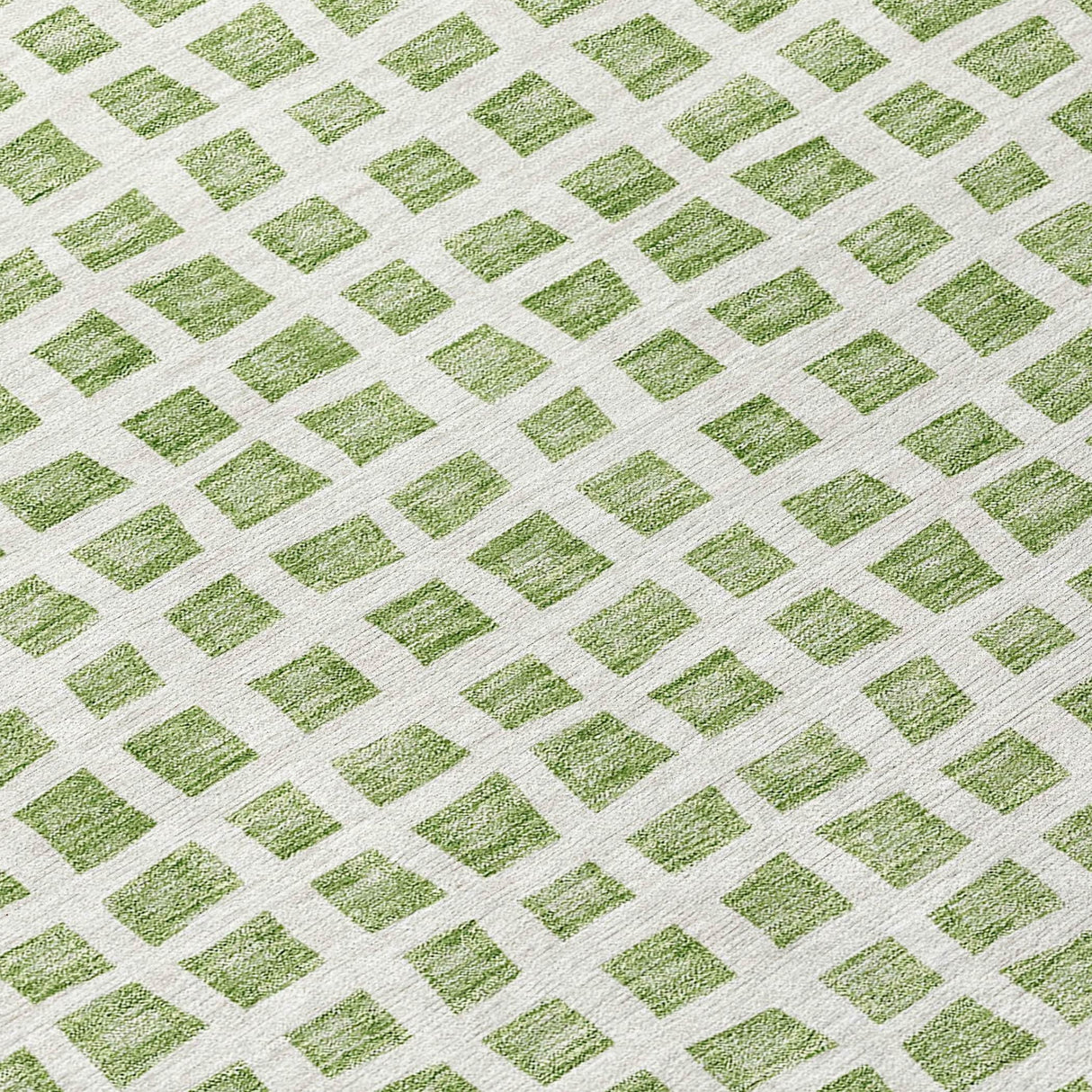 Machine Washable Indoor/ Outdoor Chantille Squares Rug