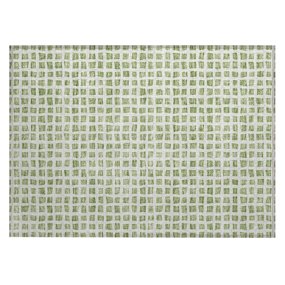Machine Washable Indoor/ Outdoor Chantille Squares Rug