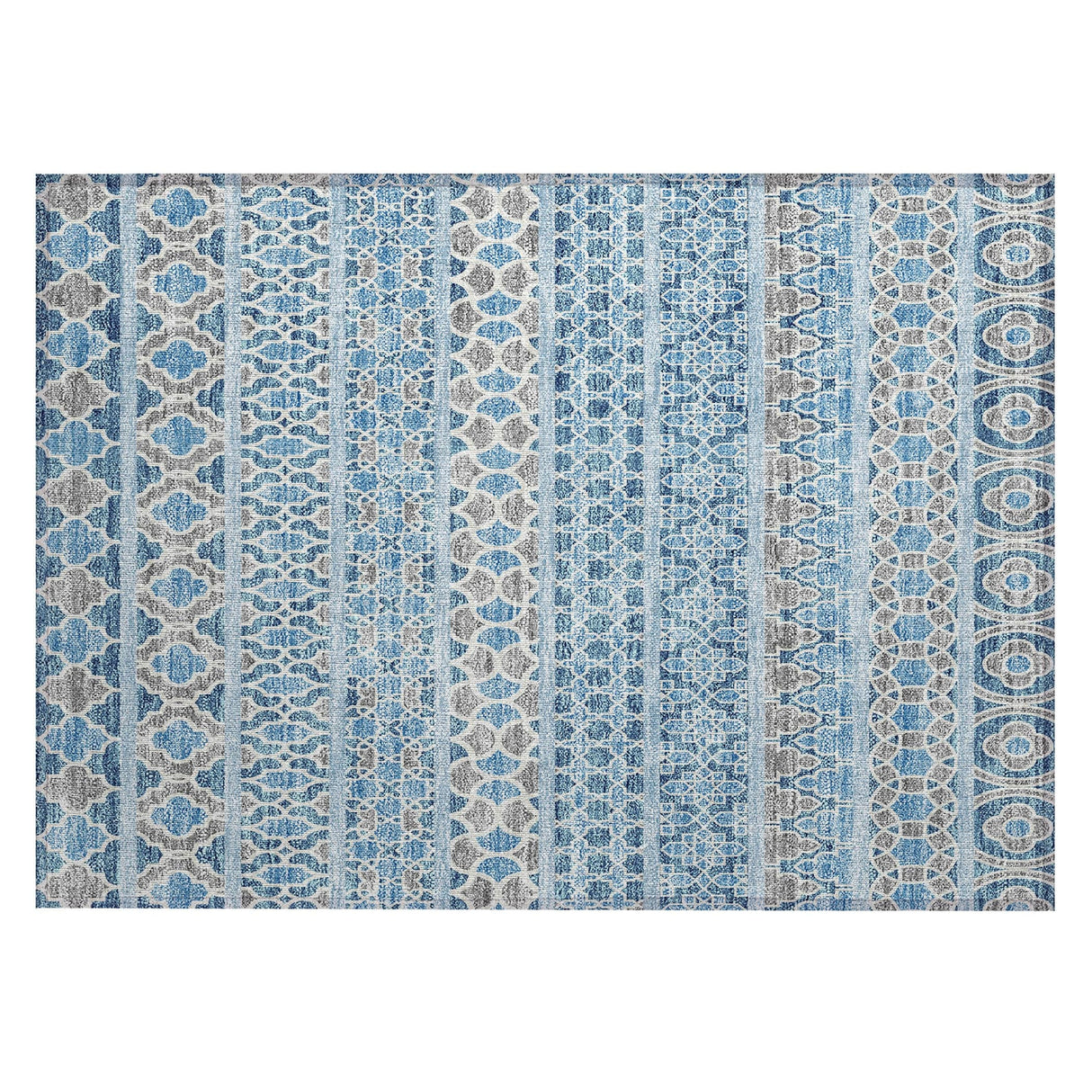 Machine Washable Indoor/ Outdoor Chantille Stripe Boho Rug