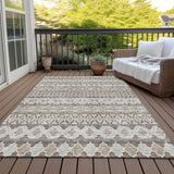 Machine Washable Indoor/ Outdoor Chantille Stripe Boho Rug