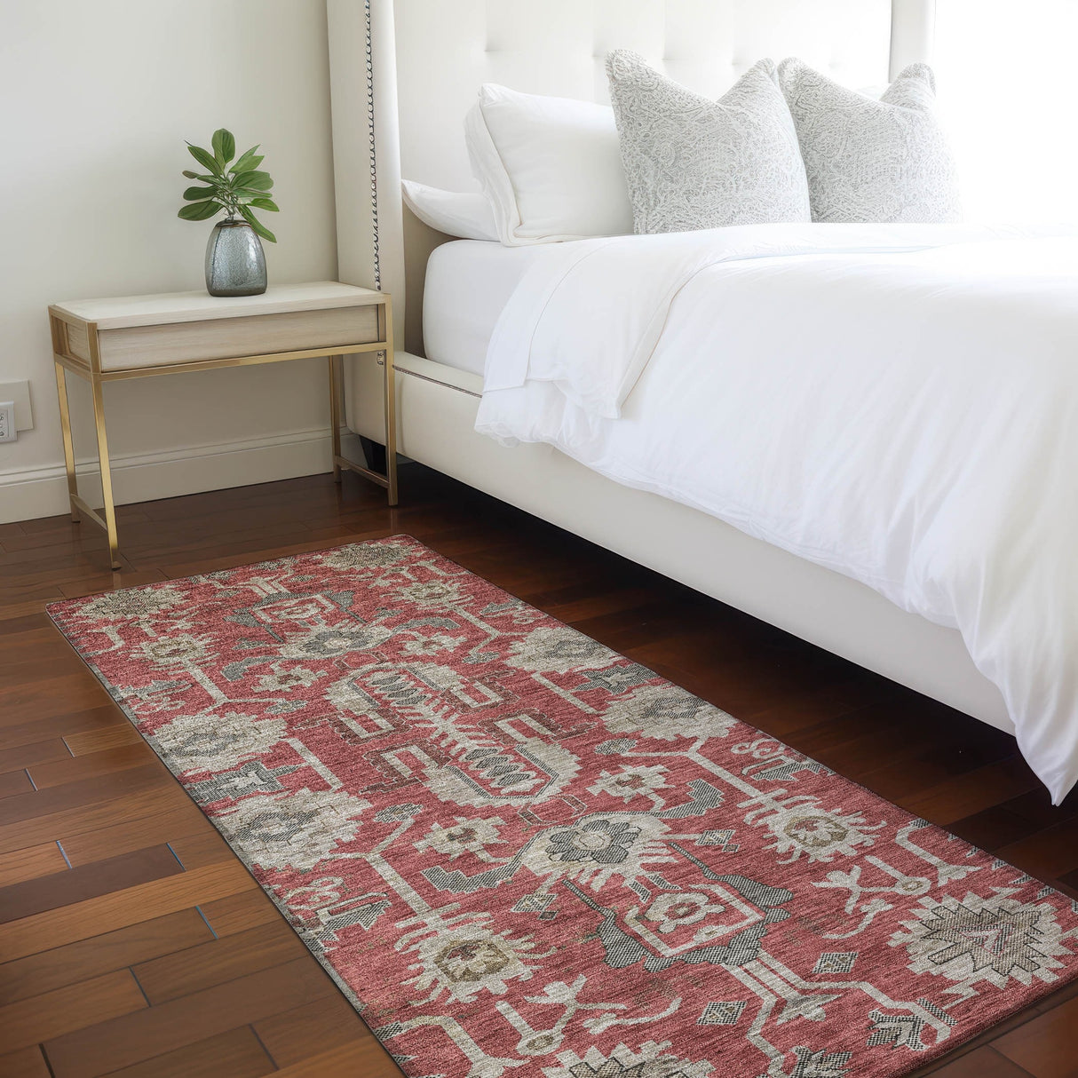 Machine Washable Indoor/ Outdoor Chantille Traditional Boho Rug