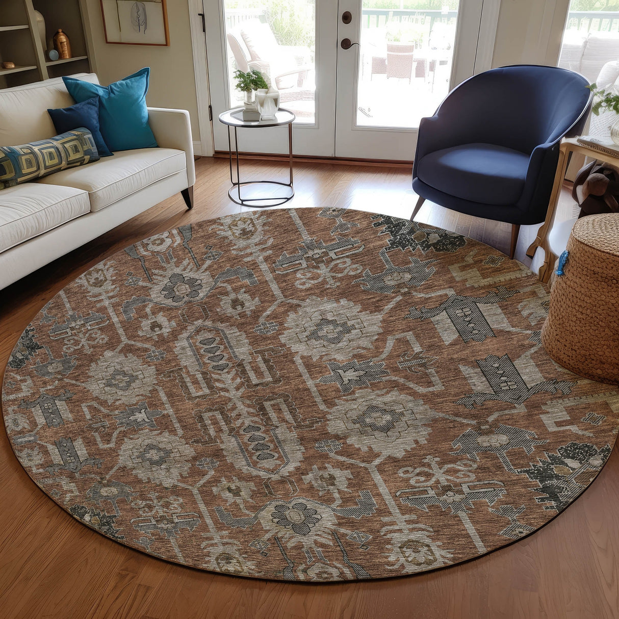 Machine Washable Indoor/ Outdoor Chantille Traditional Boho Rug