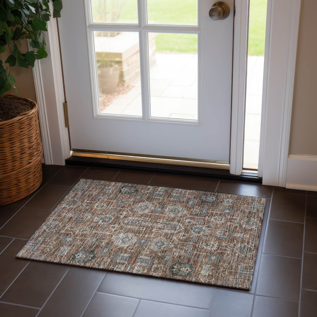 Machine Washable Indoor/ Outdoor Chantille Traditional Boho Rug