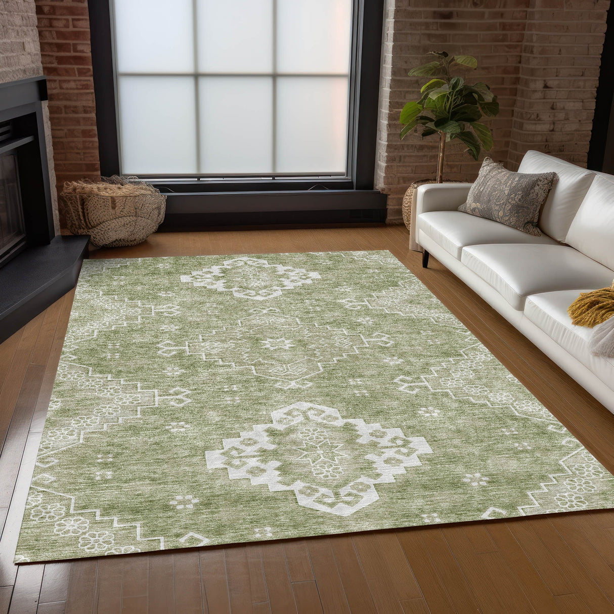 Machine Washable Indoor/ Outdoor Chantille Traditional Boho Rug