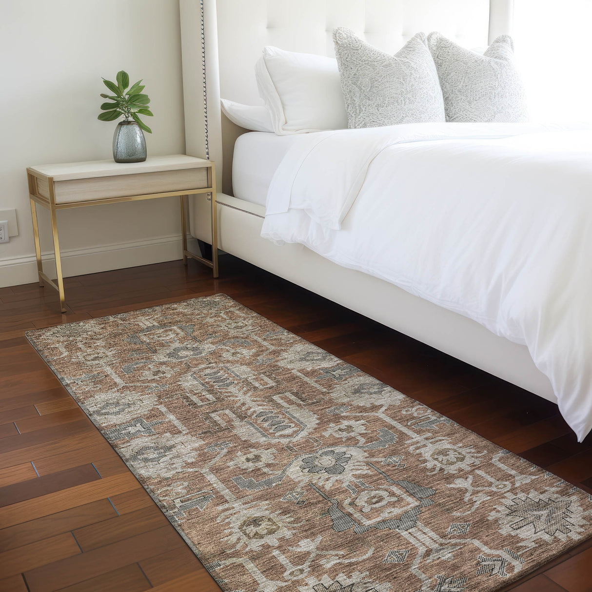 Machine Washable Indoor/ Outdoor Chantille Traditional Boho Rug