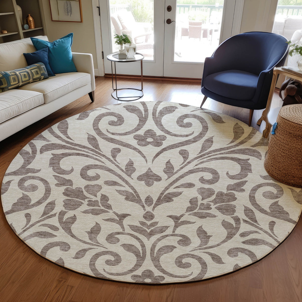 Machine Washable Indoor/ Outdoor Chantille Traditional Elegant Rug