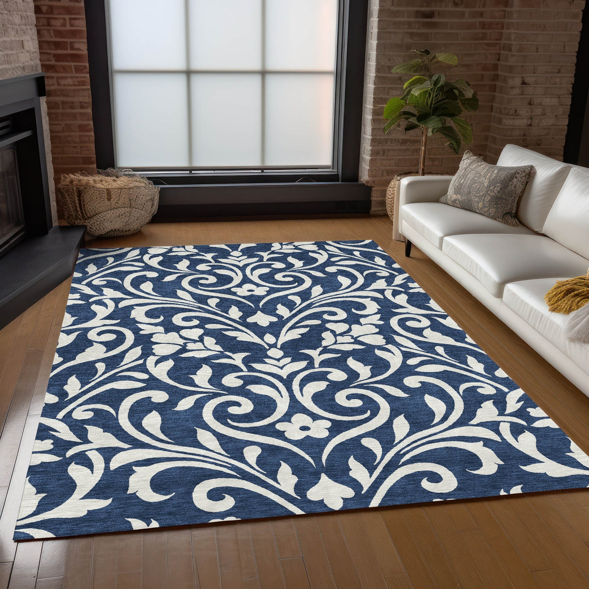 Machine Washable Indoor/ Outdoor Chantille Traditional Elegant Rug