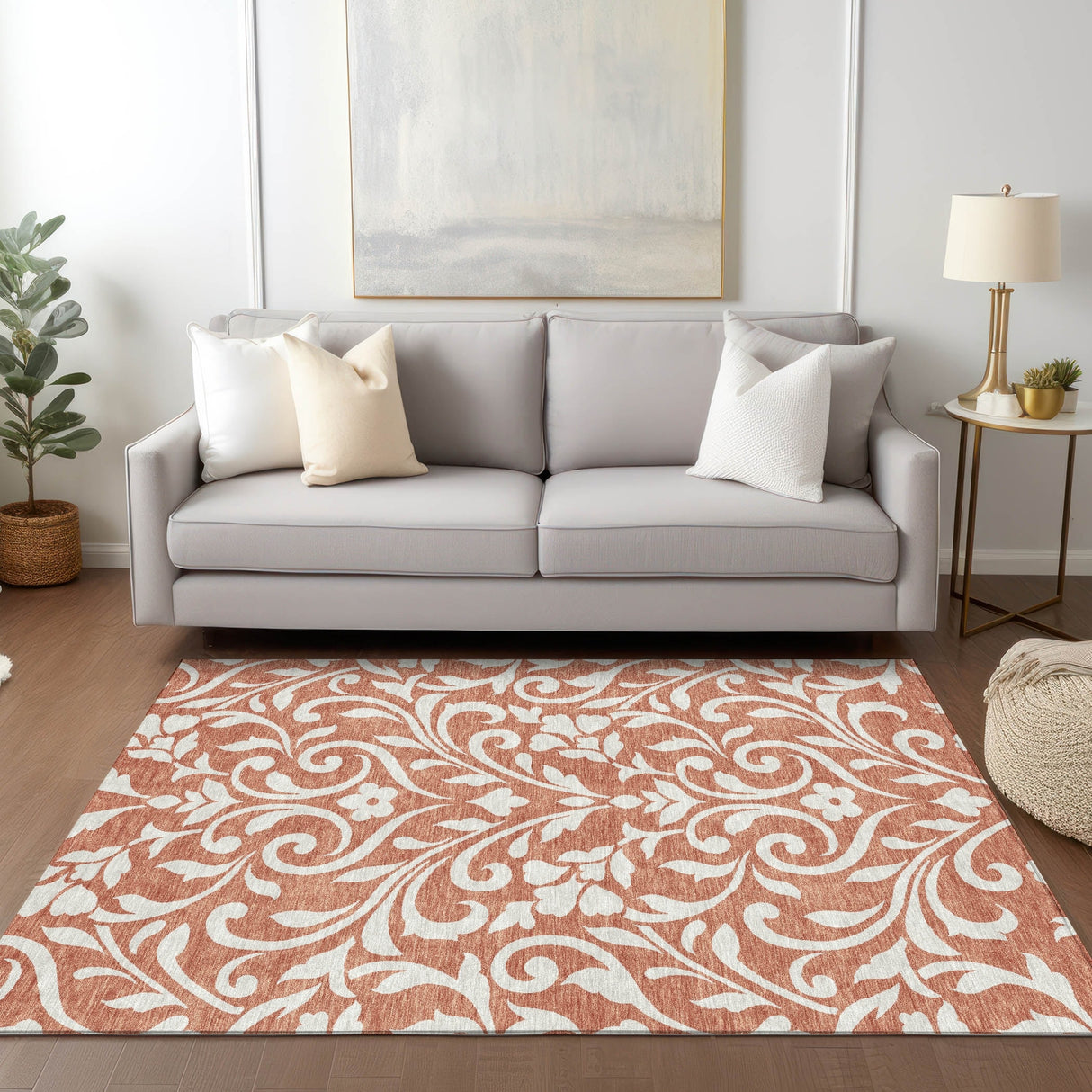 Machine Washable Indoor/ Outdoor Chantille Traditional Elegant Rug