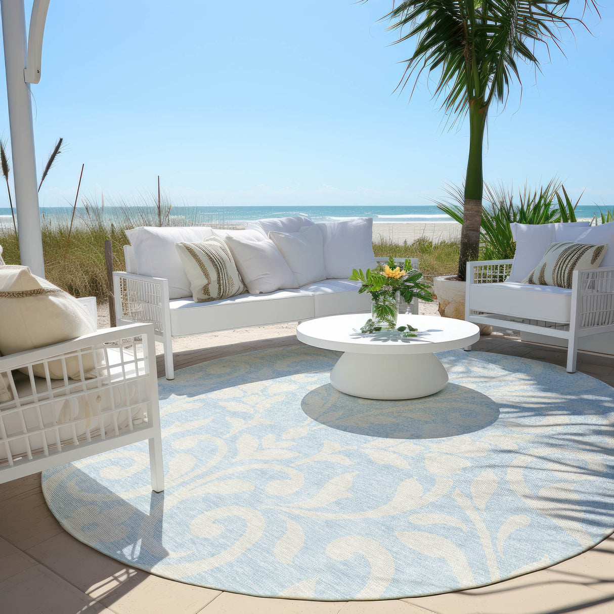 Machine Washable Indoor/ Outdoor Chantille Traditional Elegant Rug