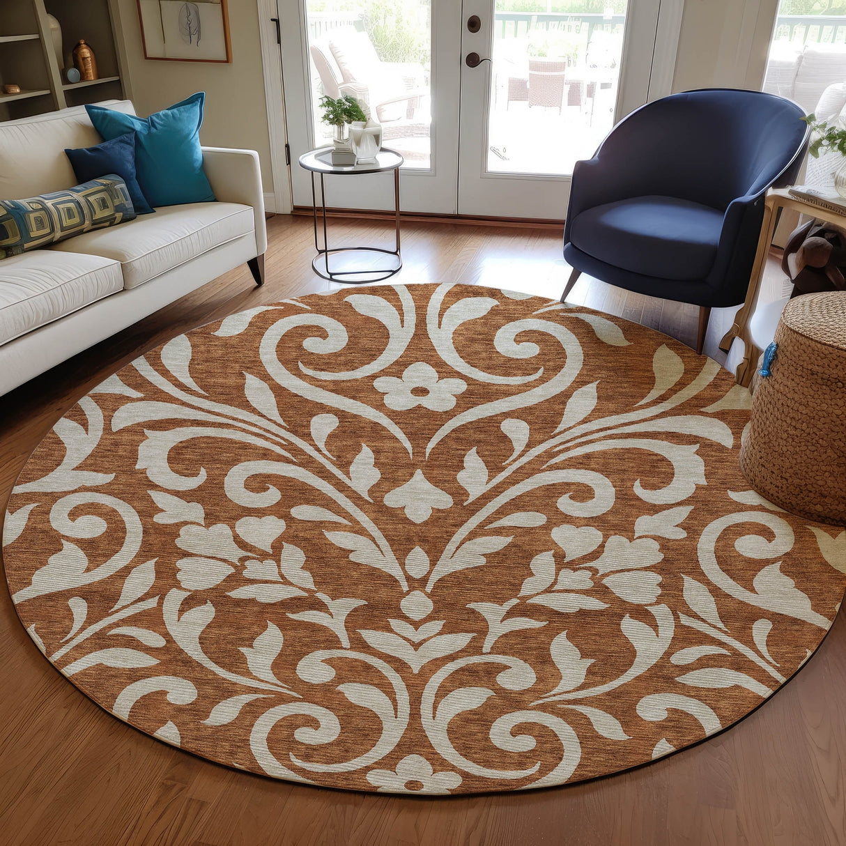 Machine Washable Indoor/ Outdoor Chantille Traditional Elegant Rug