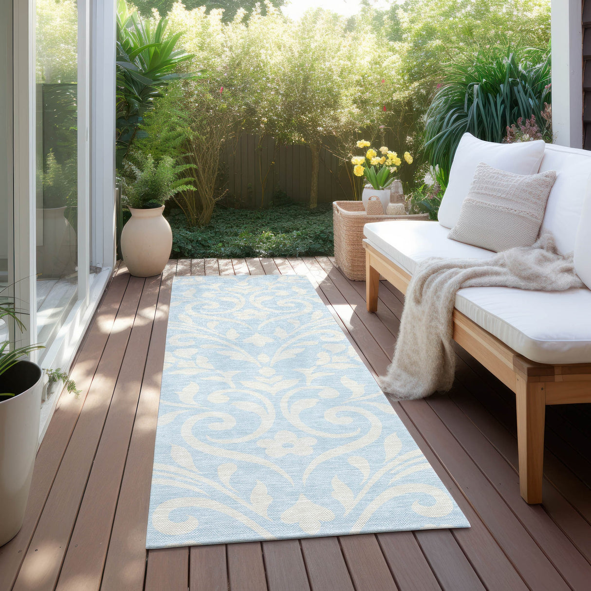 Machine Washable Indoor/ Outdoor Chantille Traditional Elegant Rug