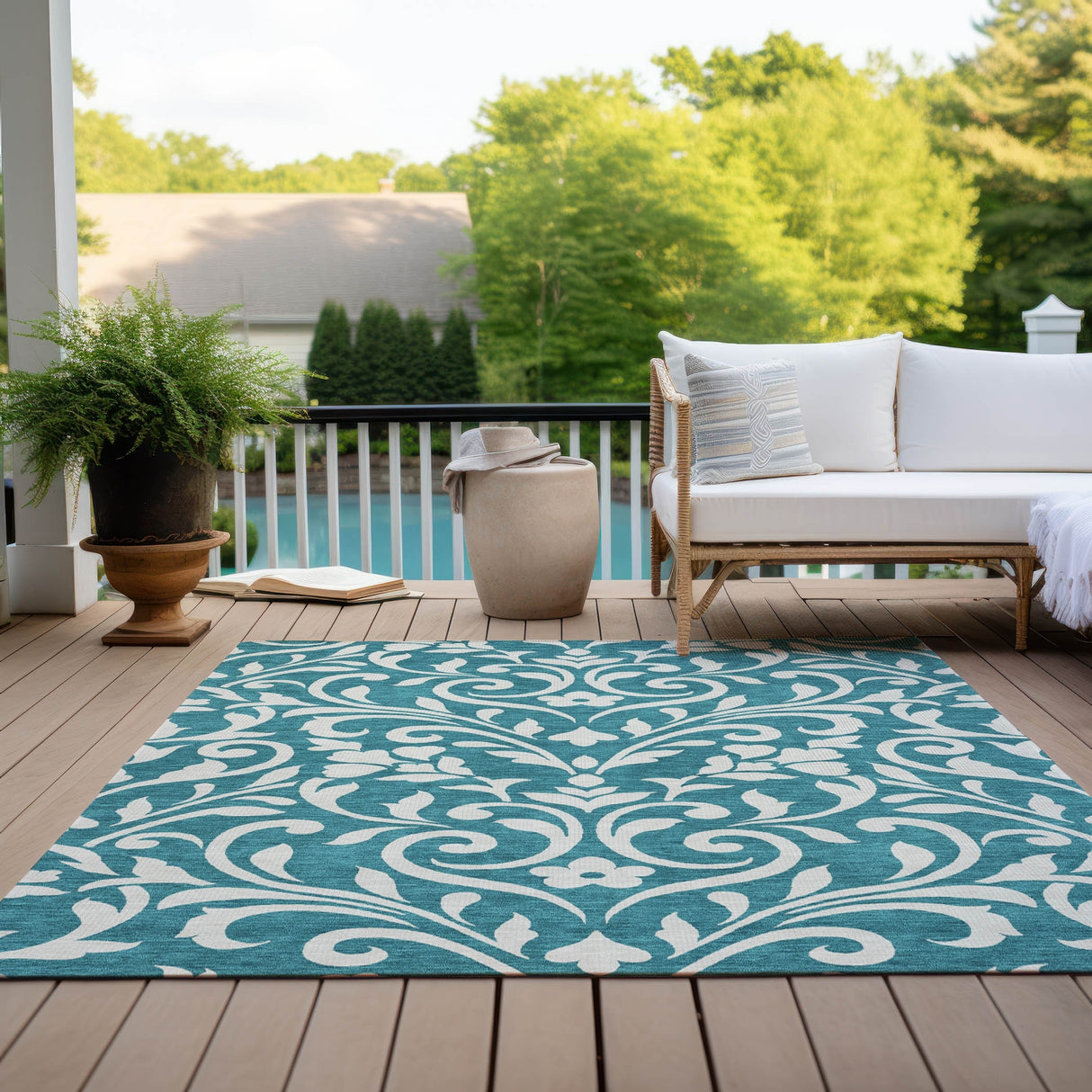 Machine Washable Indoor/ Outdoor Chantille Traditional Elegant Rug