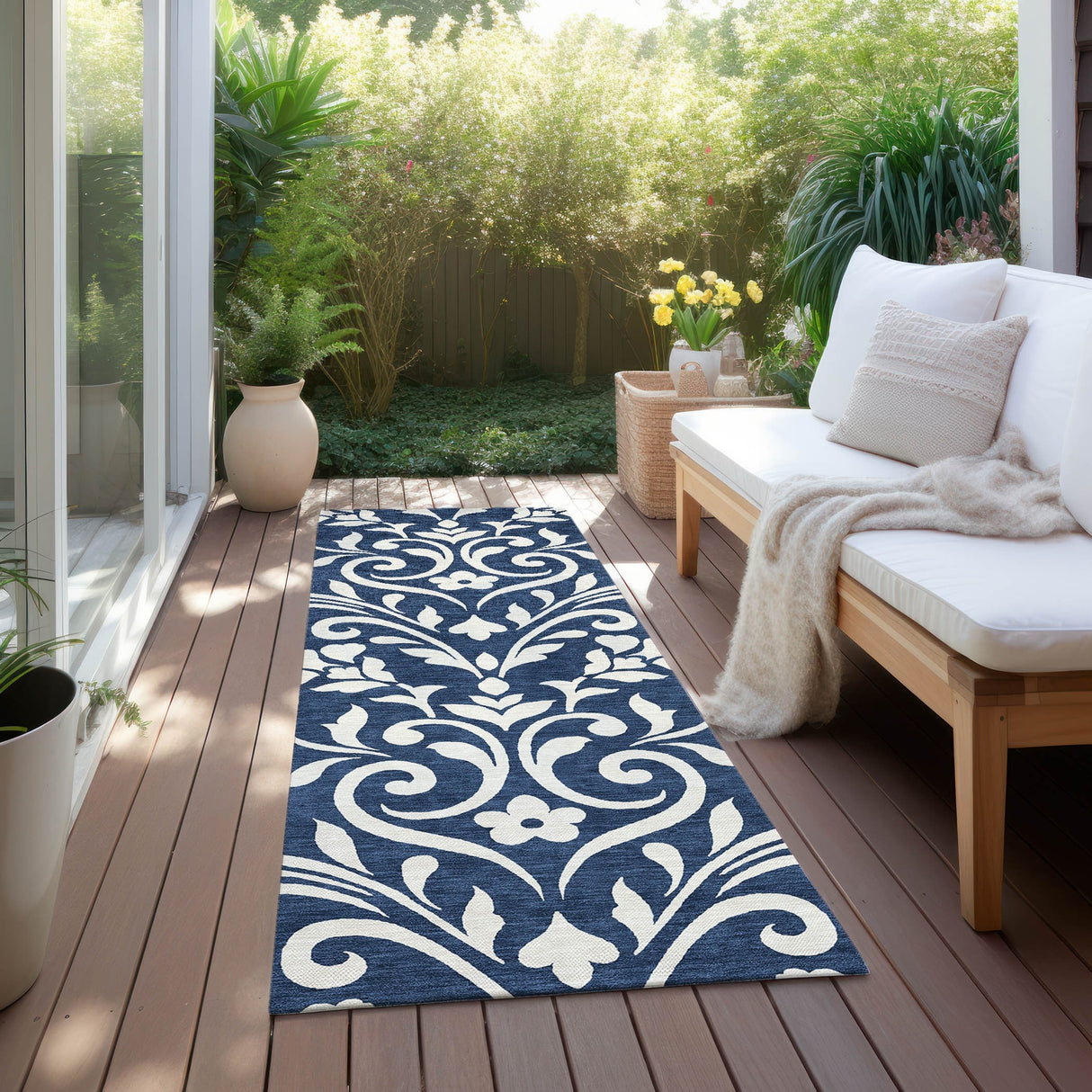 Machine Washable Indoor/ Outdoor Chantille Traditional Elegant Rug
