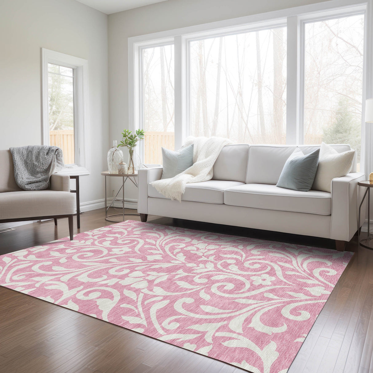 Machine Washable Indoor/ Outdoor Chantille Traditional Elegant Rug
