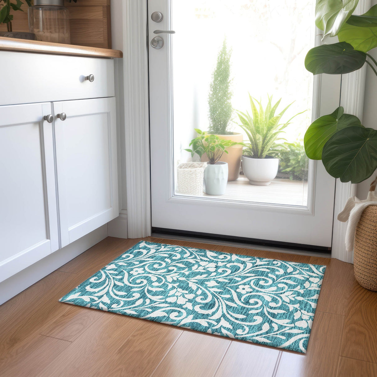 Machine Washable Indoor/ Outdoor Chantille Traditional Elegant Rug