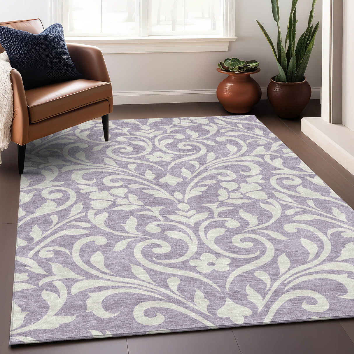 Machine Washable Indoor/ Outdoor Chantille Traditional Elegant Rug