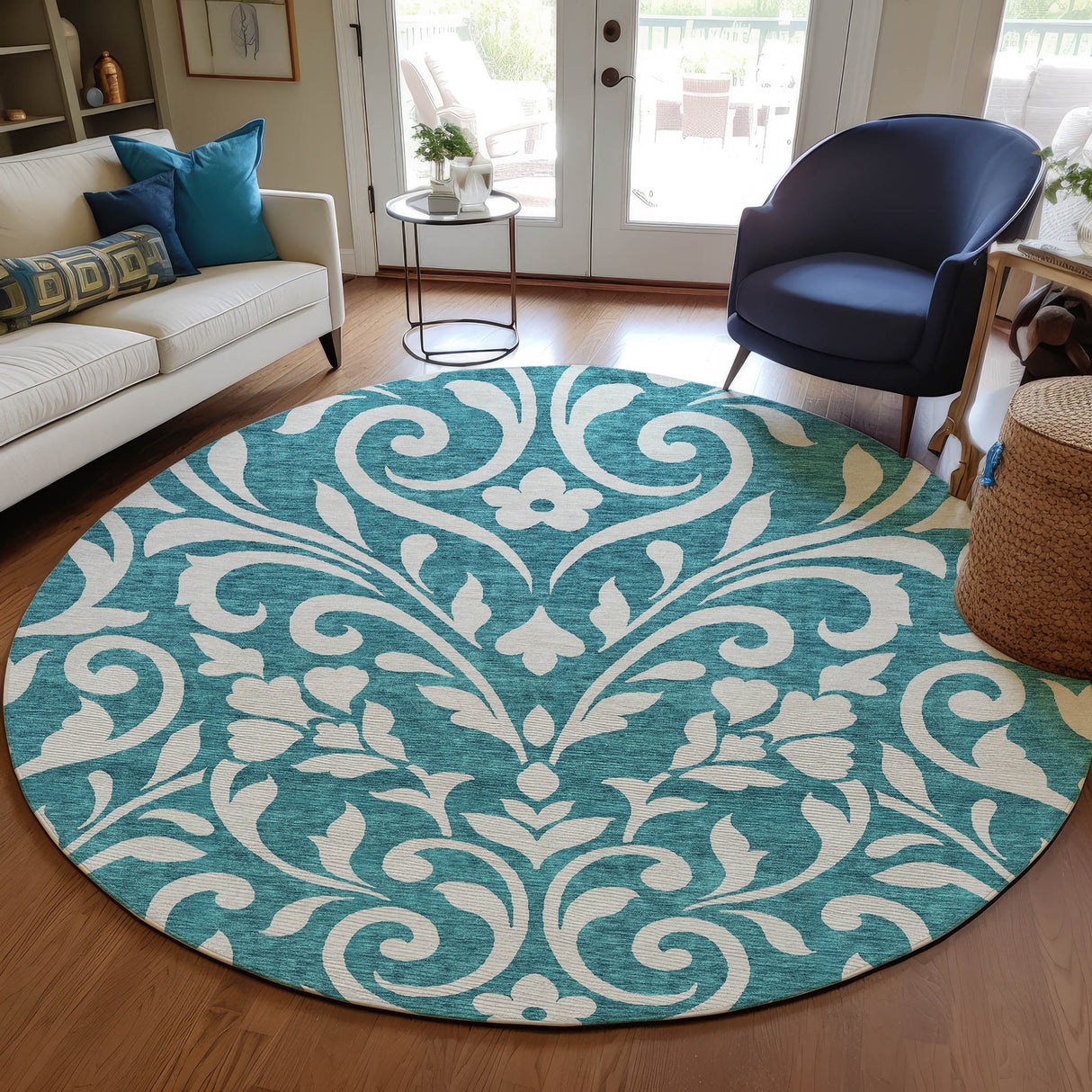 Machine Washable Indoor/ Outdoor Chantille Traditional Elegant Rug