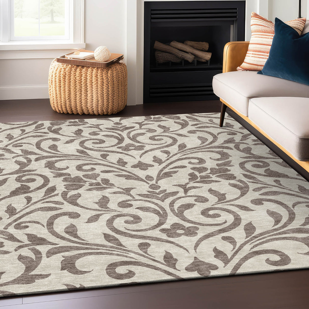 Machine Washable Indoor/ Outdoor Chantille Traditional Elegant Rug