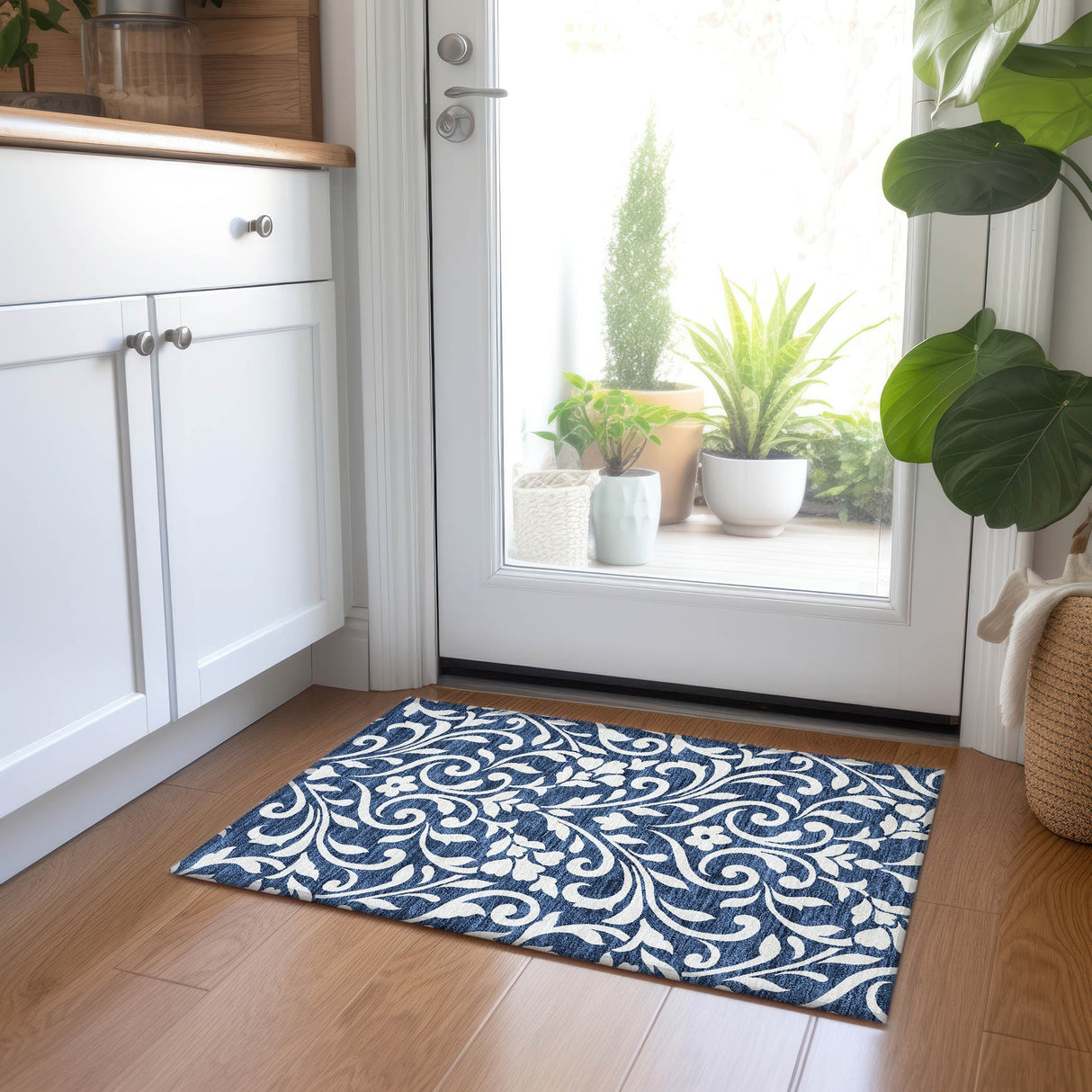 Machine Washable Indoor/ Outdoor Chantille Traditional Elegant Rug